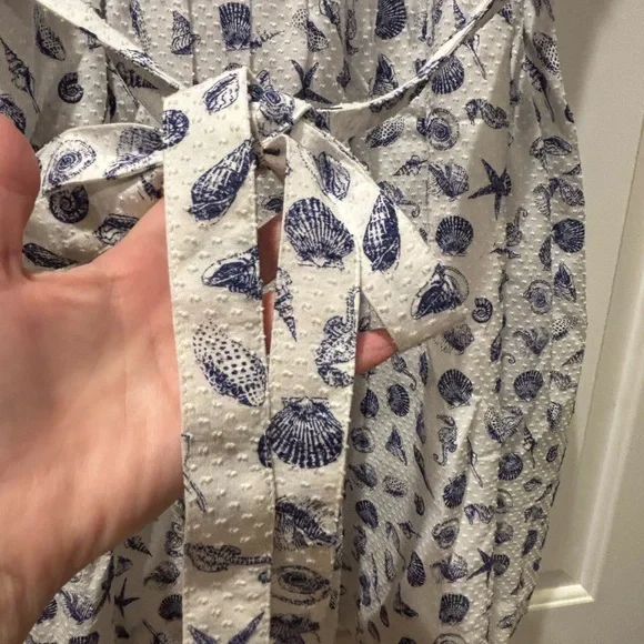 Brooks Brothers White and Blue Cotton Seashell Dress Size 12 Women - Picture 9 of 13